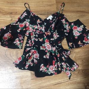 Floral Wrap and off shoulder top size L